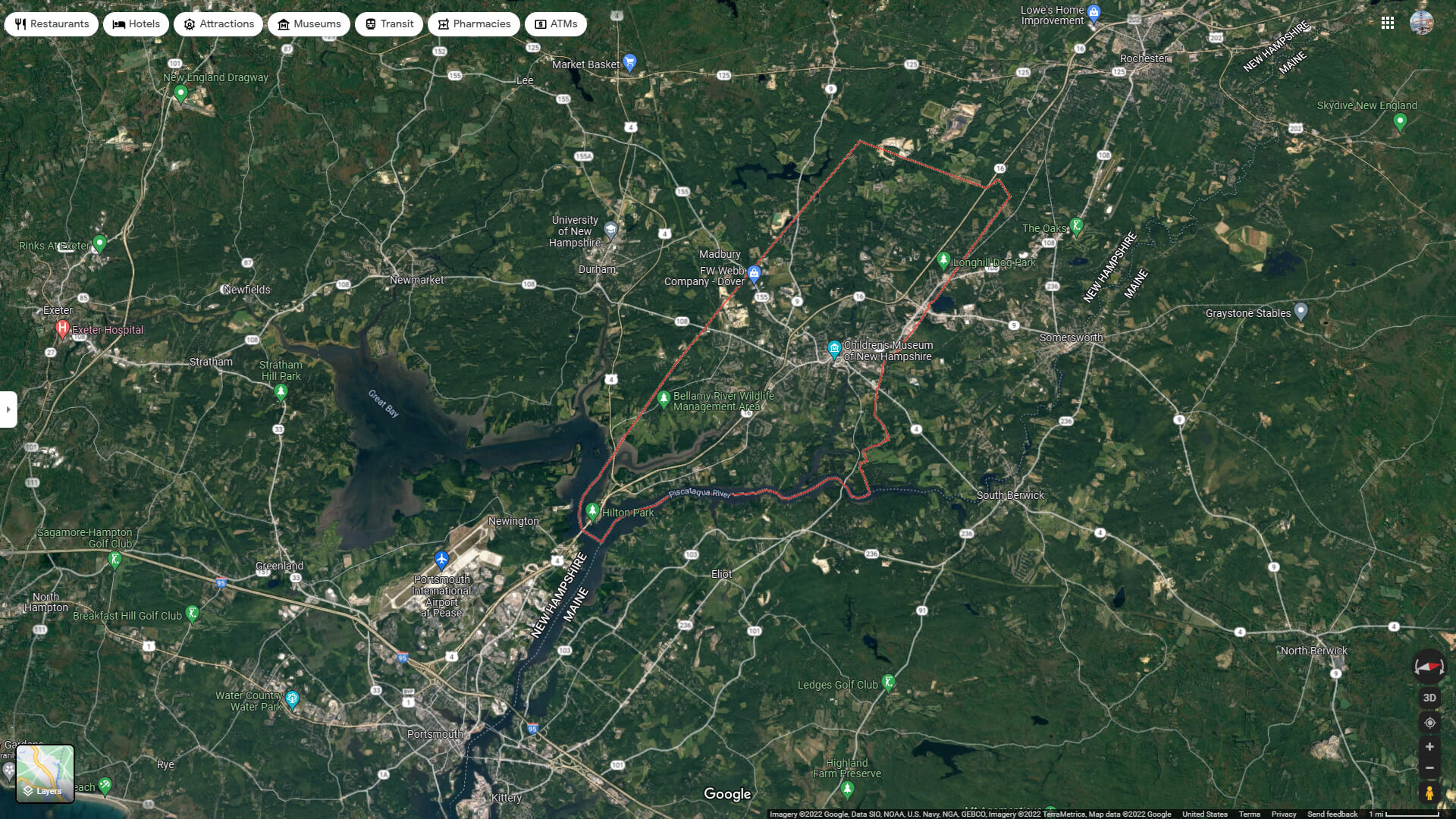 Dover Aerial Map New Hampshire